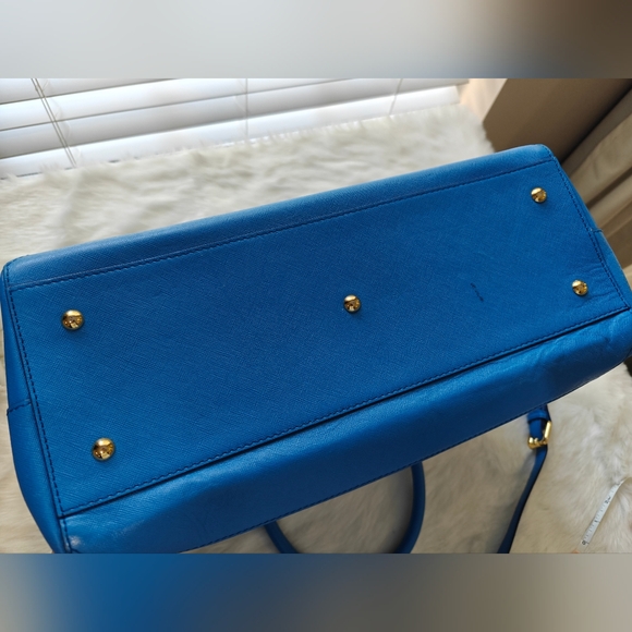 MCM Handbag Shoulder Bag Blue Leather - Picture 3 of 8